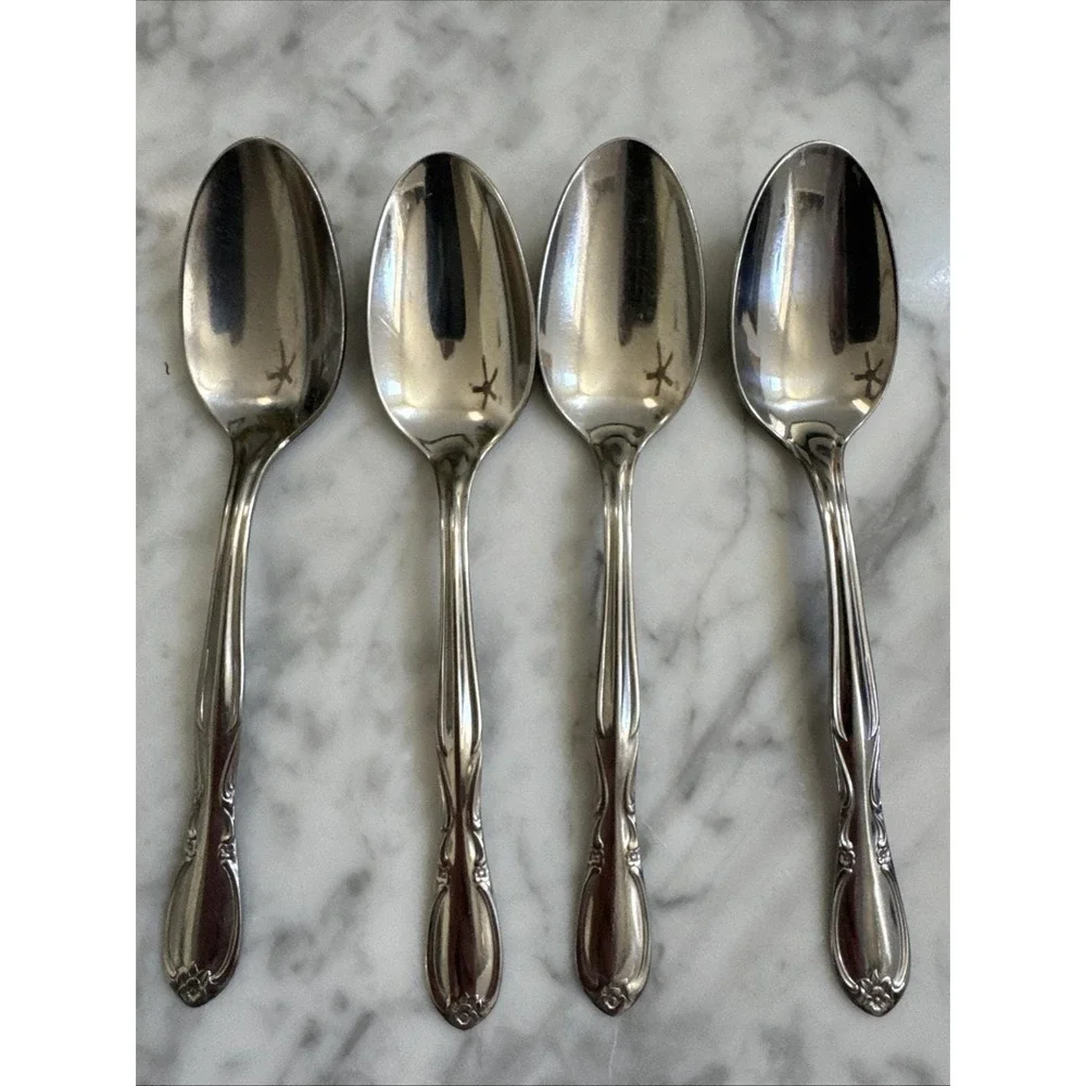 Superior Chapel Hill Stainless Steel USA Flatware 4 Teaspoons Vintage Excellent